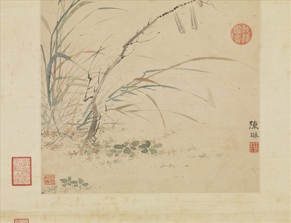 元陳琳疏枝雙雀　軸