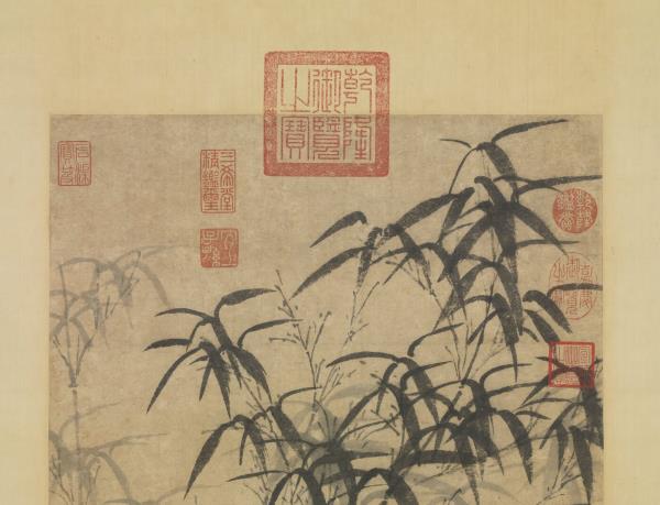 元王蒙竹石流泉　軸