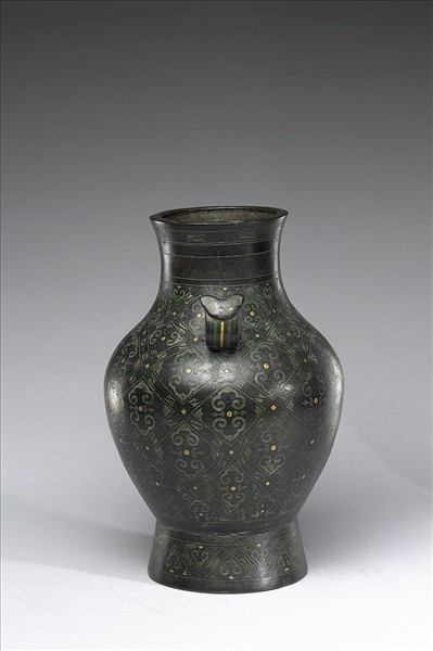 錯金銀雲雷紋壺