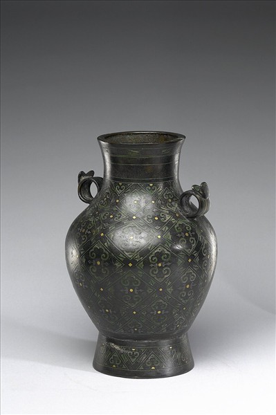 錯金銀雲雷紋壺