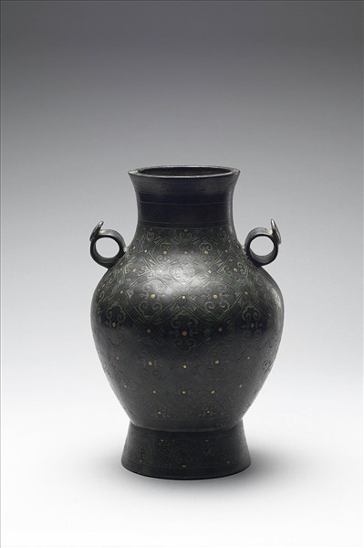 錯金銀雲雷紋壺