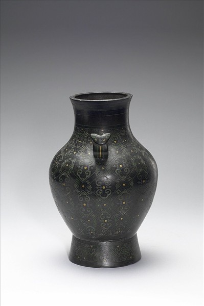 錯金銀雲雷紋壺