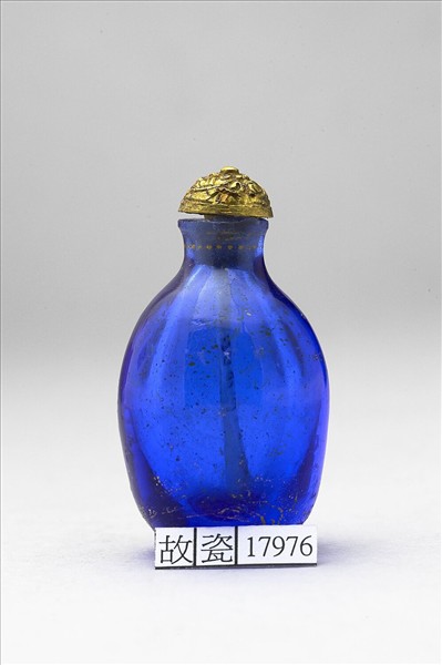 藍色玻璃描金鼻煙壺