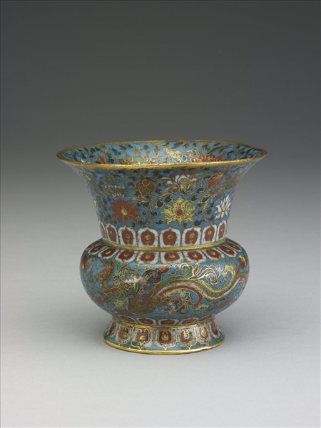 掐絲琺瑯夔龍紋尊