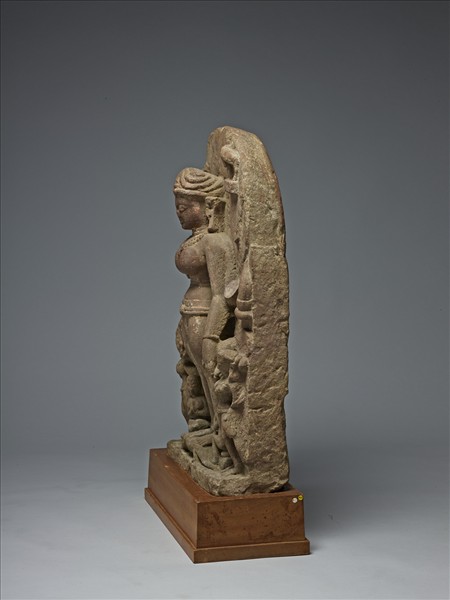 印度北部 12世紀 黃砂岩 女神立像