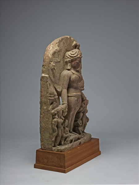 印度北部 12世紀 黃砂岩 女神立像