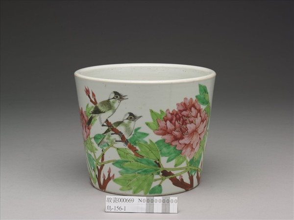 粉彩富貴白頭圖花盆