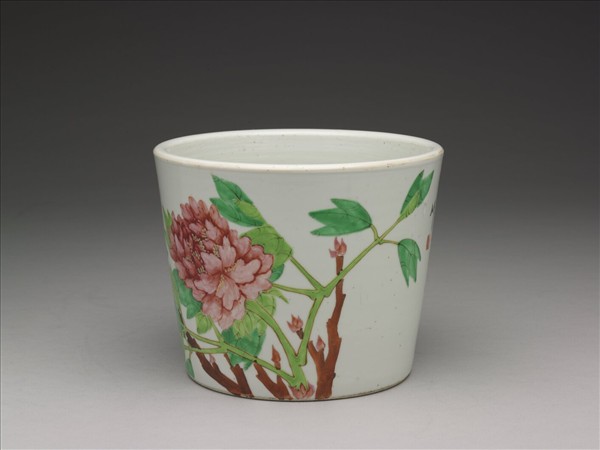 粉彩富貴白頭圖花盆