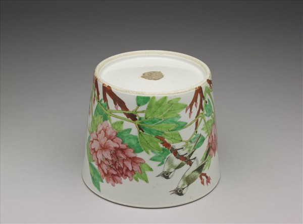 粉彩富貴白頭圖花盆