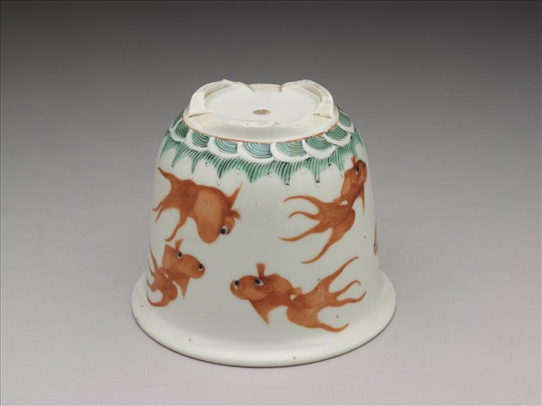 五彩游魚紋花盆