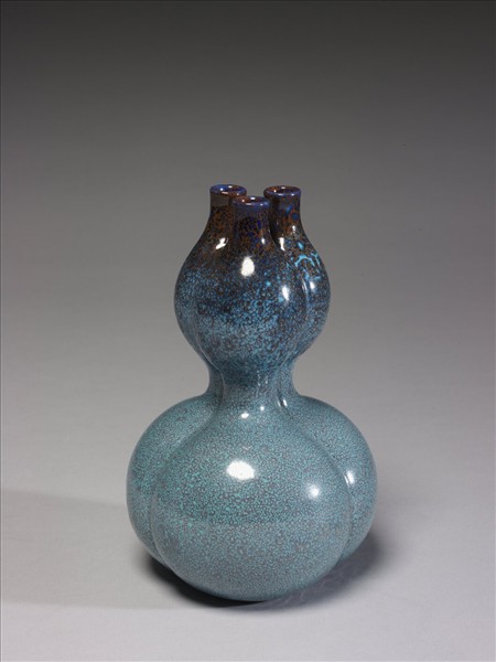 爐鈞釉三連葫蘆瓶