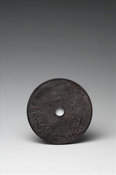 雕刻木蓋附賈全〈桃花源〉