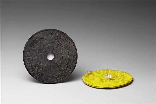 雕刻木蓋附賈全〈桃花源〉