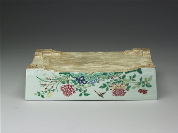 粉彩花卉紋長方盆