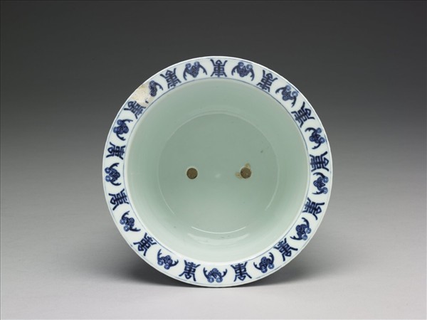 青花富貴長春圖盆