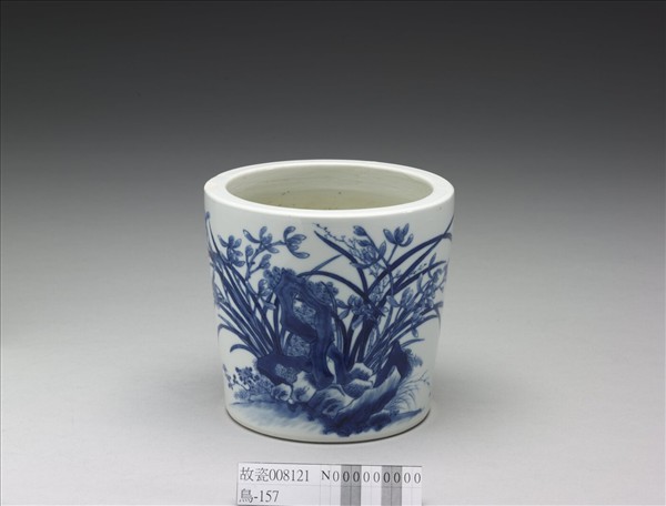 青花蘭花紋花盆