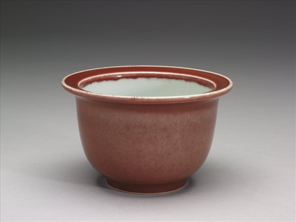 銅紅釉盆