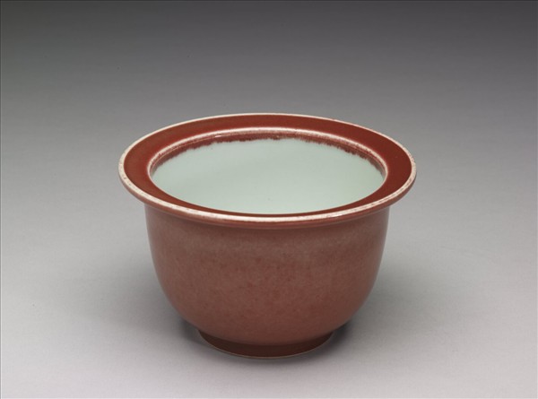 銅紅釉盆