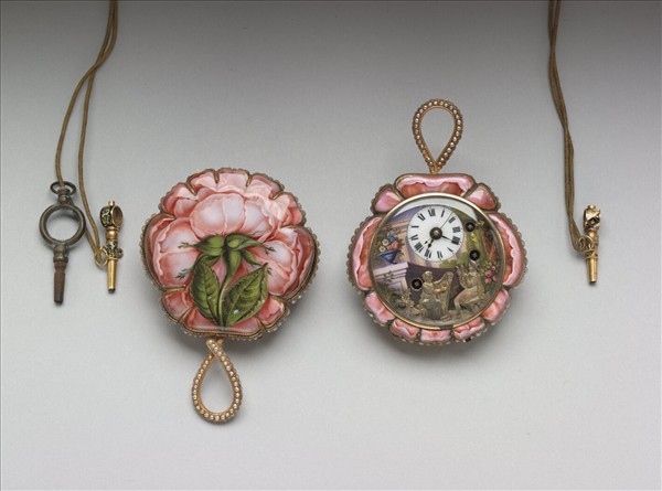 畫琺瑯玫瑰花式懷錶