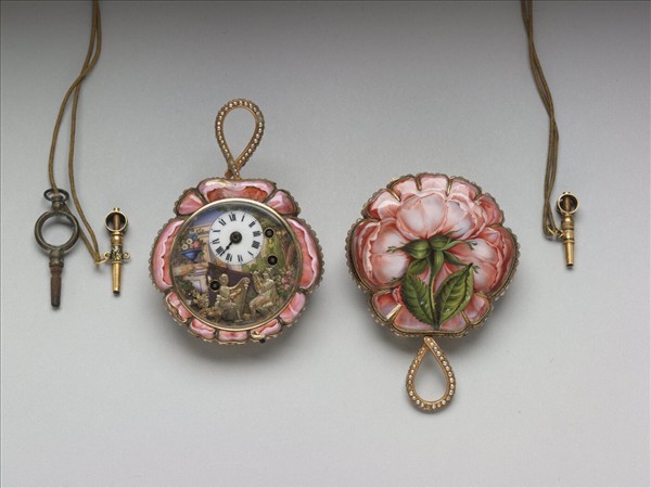 畫琺瑯玫瑰花式懷錶