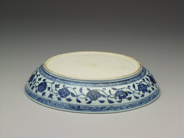 青花四季花卉大盤