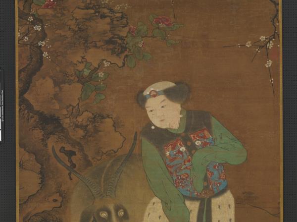 宋郭思戲羊圖　軸