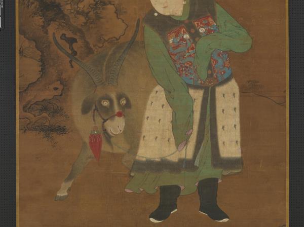 宋郭思戲羊圖　軸