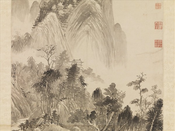 明董其昌泉光雲影　軸