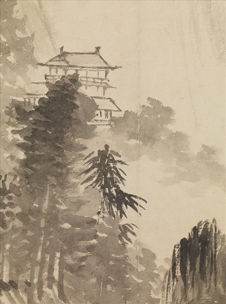 明董其昌泉光雲影　軸