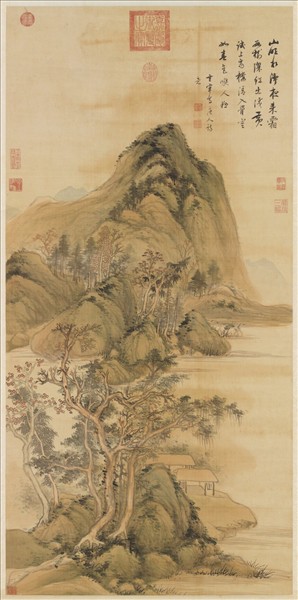 明董其昌霜林秋思　軸