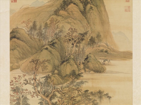 明董其昌霜林秋思　軸