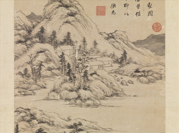 明董其昌倣倪瓚山陰丘壑圖　軸