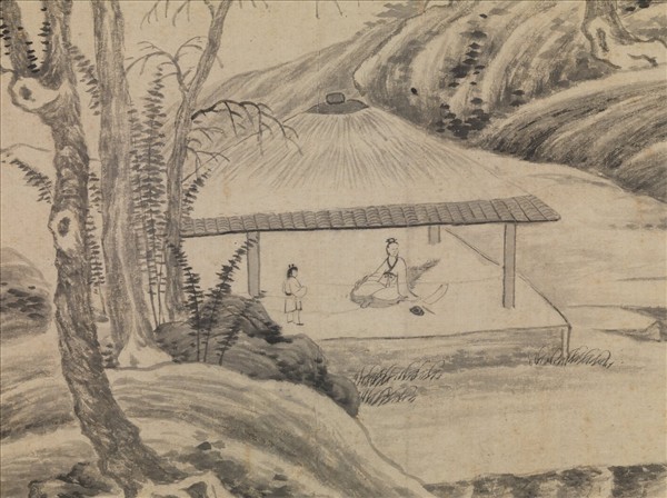 明董其昌臨倪瓚東岡草堂圖　軸