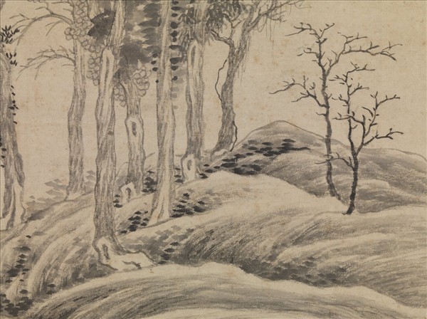 明董其昌臨倪瓚東岡草堂圖　軸