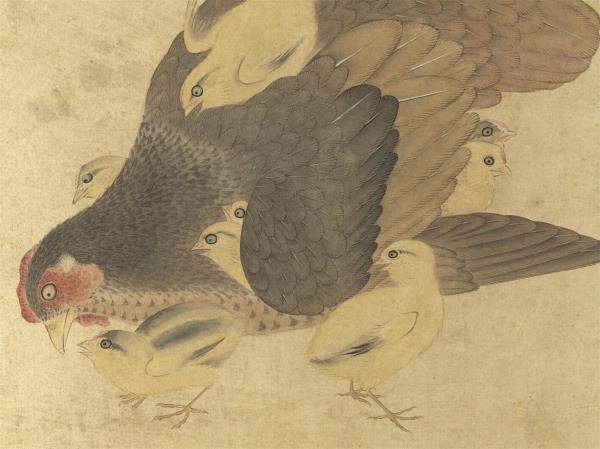 集古圖繪　冊　宋王凝子母雞