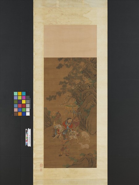 元人畫冬景戲嬰圖　軸