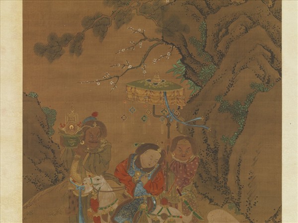 元人畫冬景戲嬰圖　軸