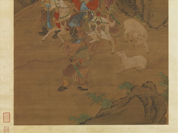 元人畫冬景戲嬰圖　軸