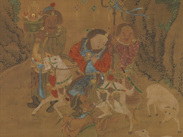 元人畫冬景戲嬰圖　軸