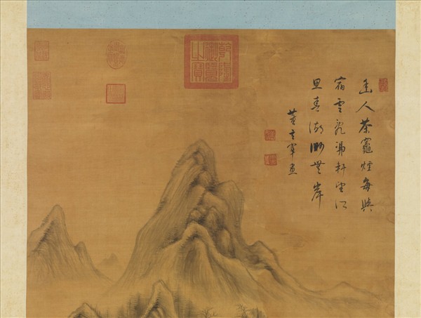 明董其昌春湖煙樹　軸