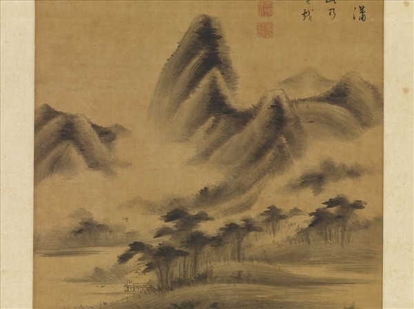 明董其昌仿米瀟湘白雲　軸