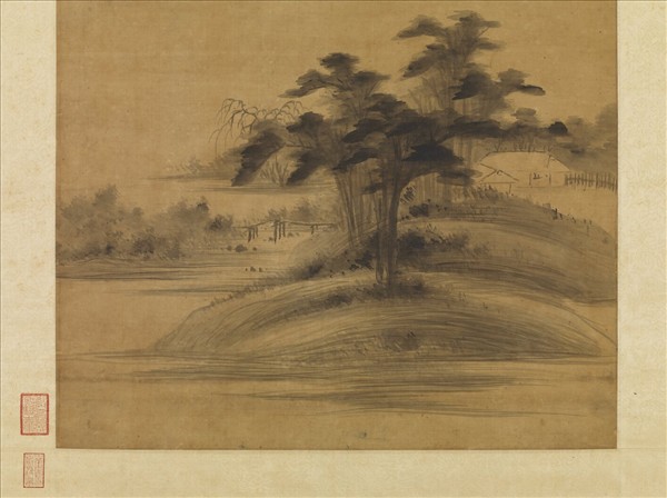 明董其昌仿米瀟湘白雲　軸