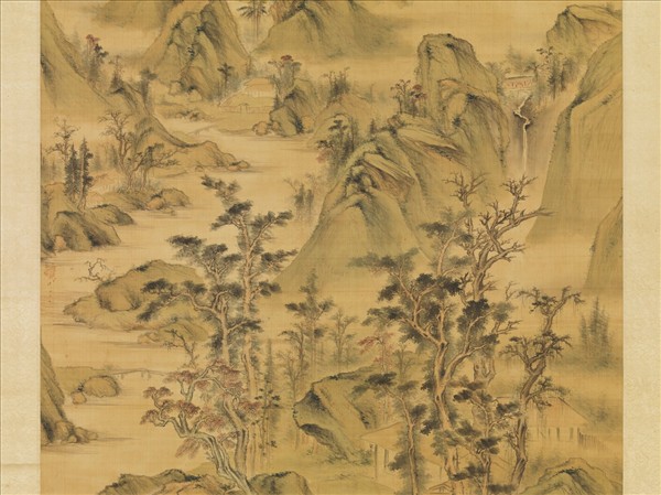 明董其昌秋景山水　軸