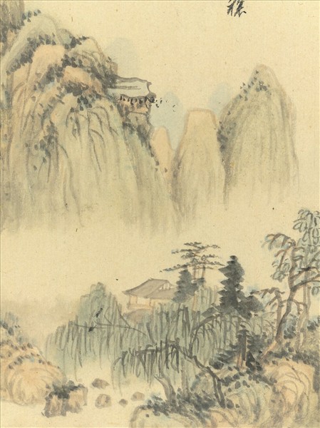 明董其昌書畫　冊　倣趙令穰山水