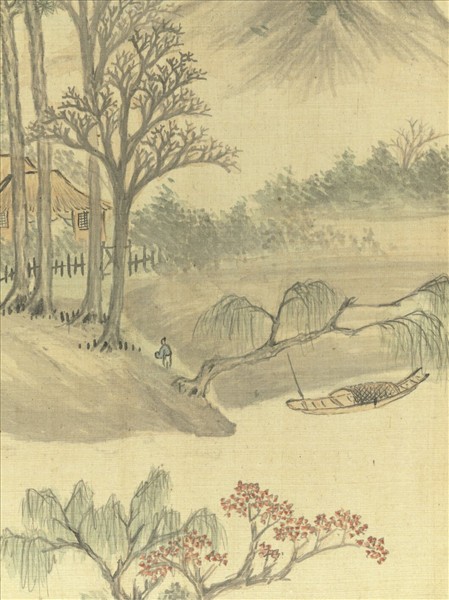 明董其昌書畫冊　冊　荒村落照