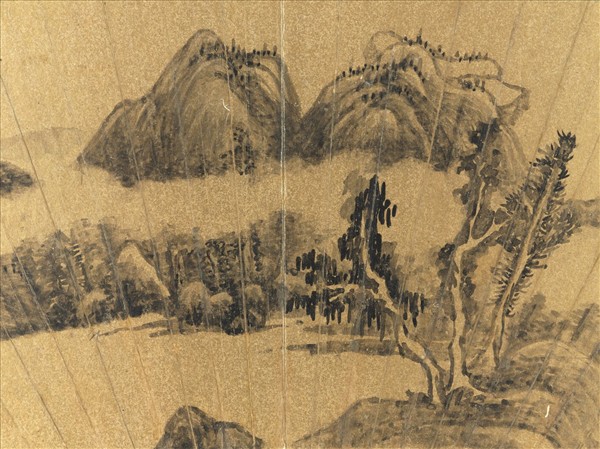 明董其昌便面畫冊　冊　雲擁山腰