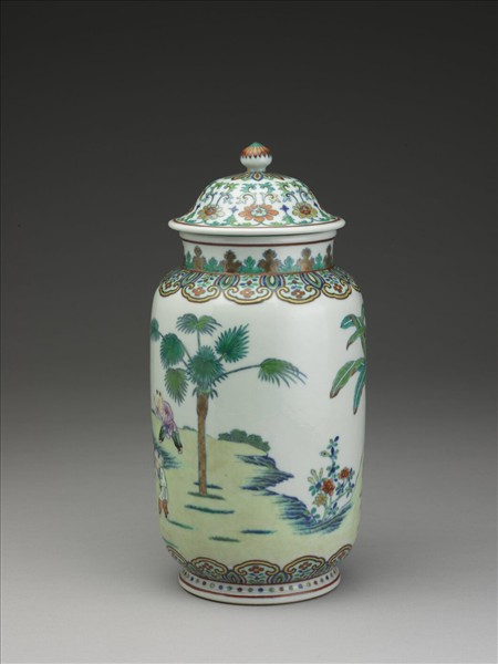 五彩嬰戲圖蓋罐