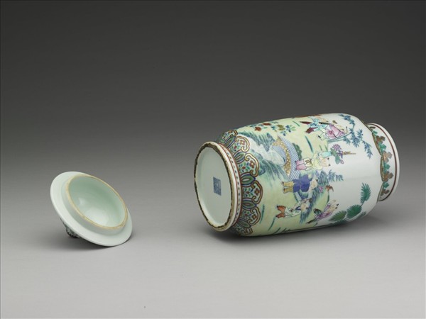 五彩嬰戲圖蓋罐