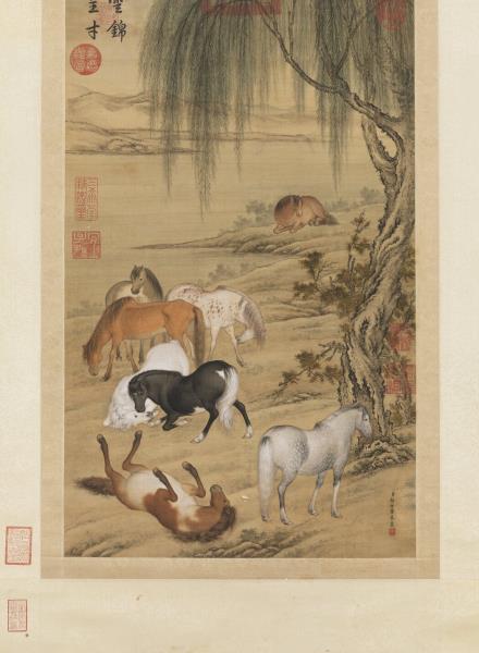 清郎世寧雲錦呈才　軸