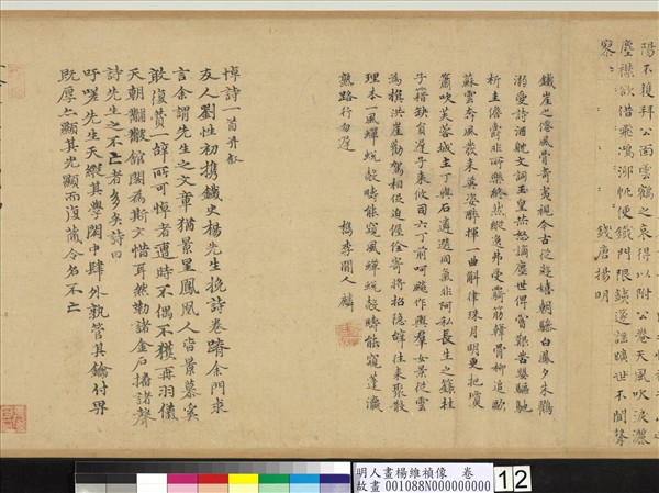 明人畫楊維禎像　卷